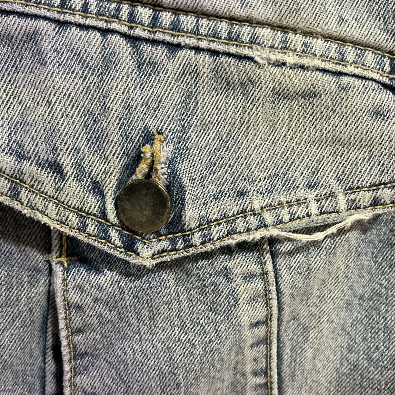 VTG Contempo Casuals Code Code Bleu Denim Jacket Hip Hop Distressed *RARE *READ
