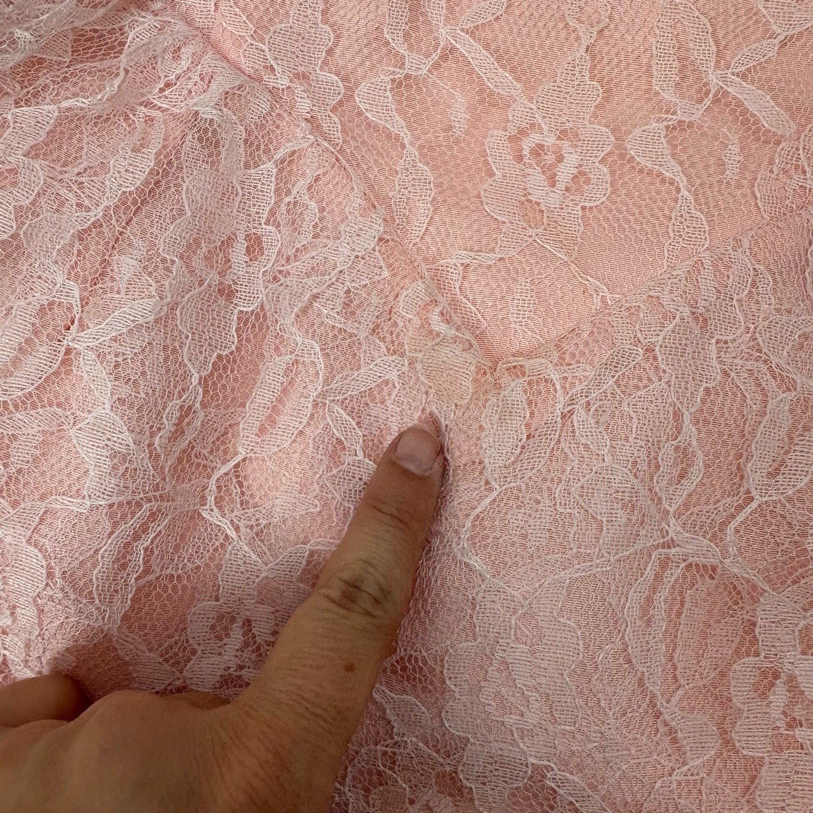 Vintage 80s Pink Lace One Shoulder Prom Gown Peplum David Howard Climax XS