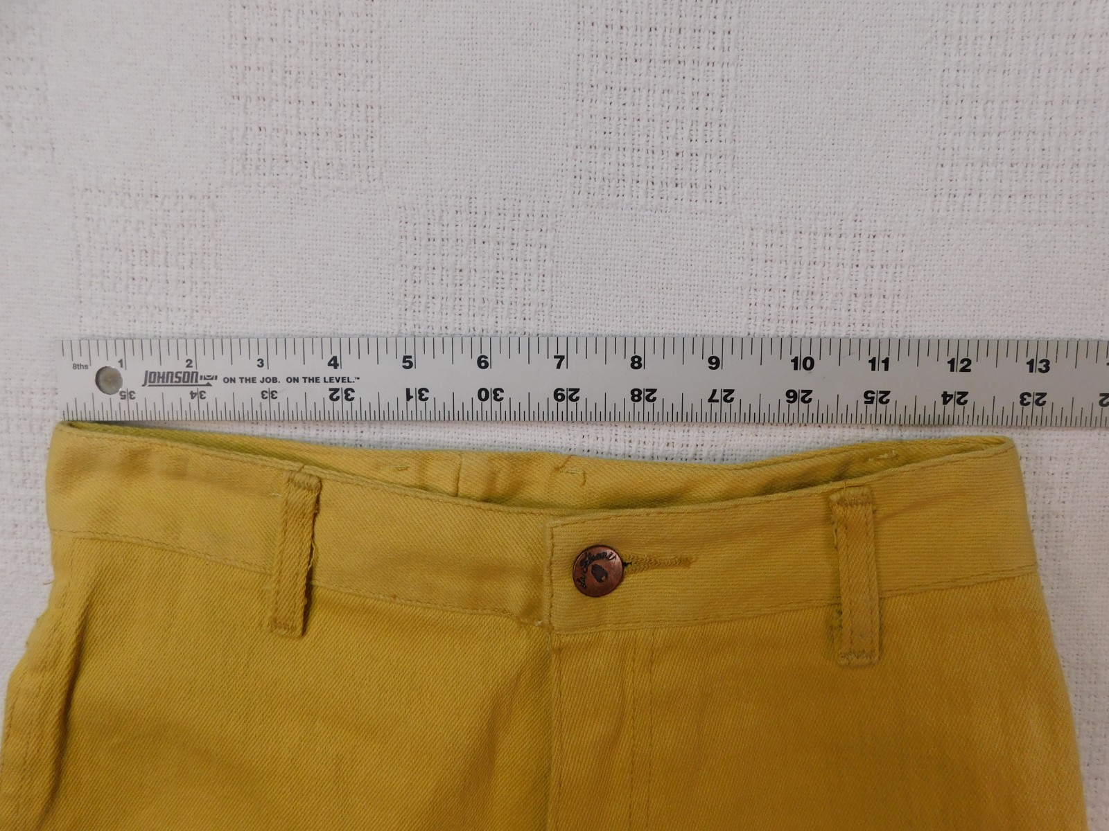 Vtg La Flamme Paris New York High Waist Jeans Womens 5 Yellow Deadstock 70s-80s
