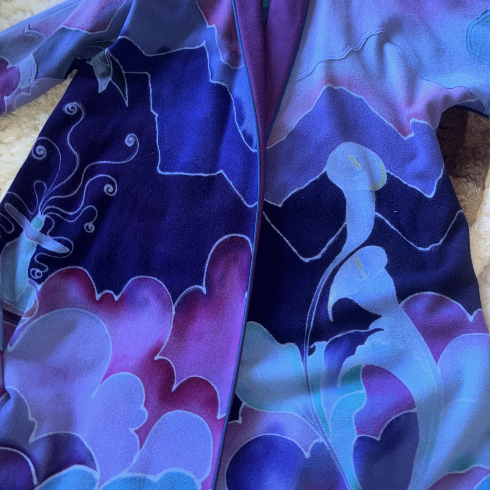 82 One Of A Kind Hand Painted Wool Coat Stevie Nicks Osfm Vintage Saraluna