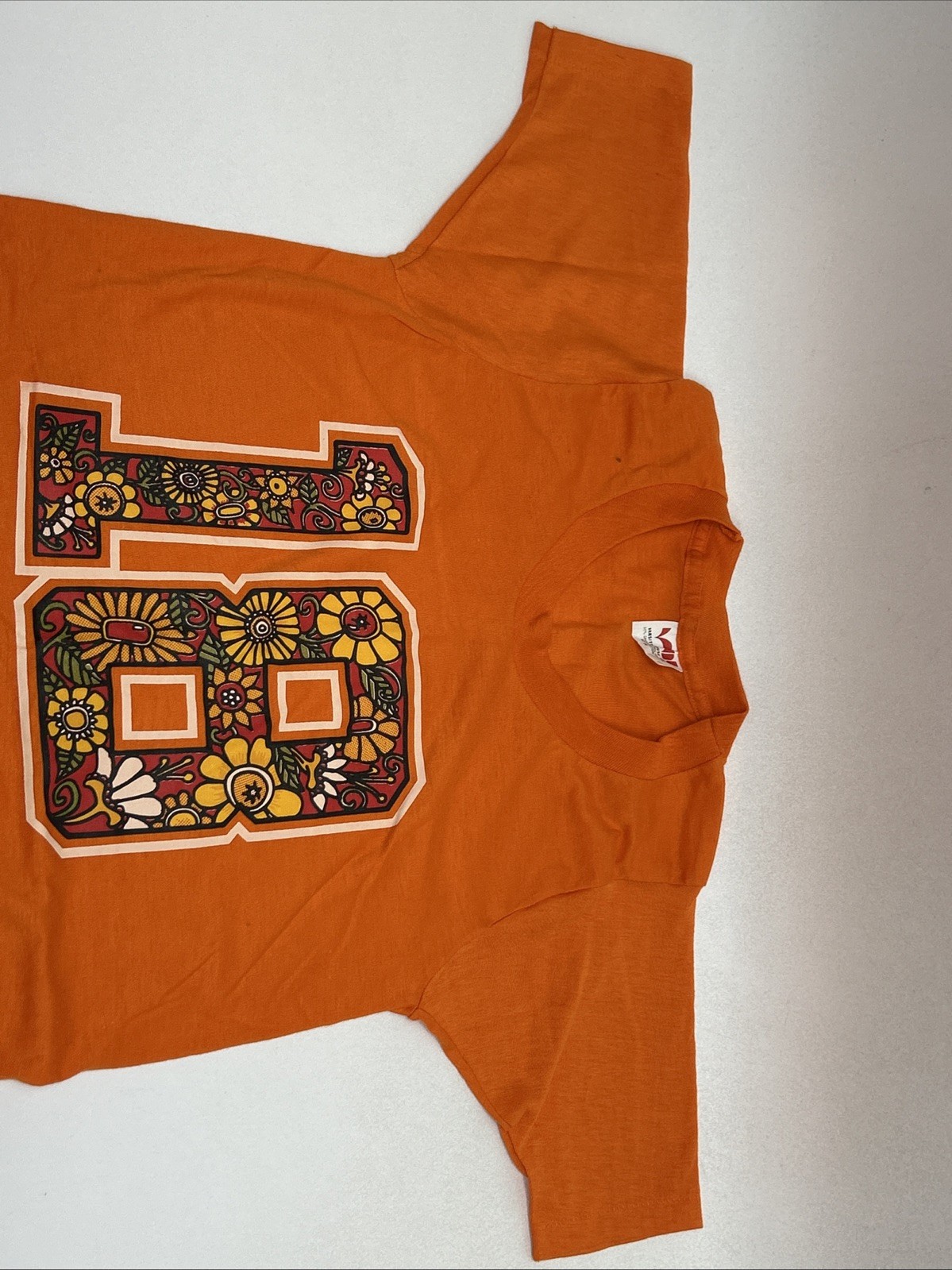 Vtg 80-90s #18 Floral Design Varsity House T-shirt Sleepwear Size Women’s M