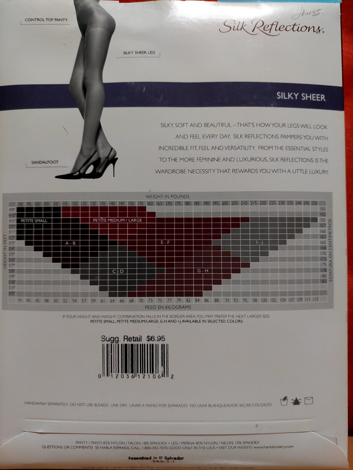 Vintage Pantyhose Hanes Silk Reflections Color Town Taupe Size C-D BDR4