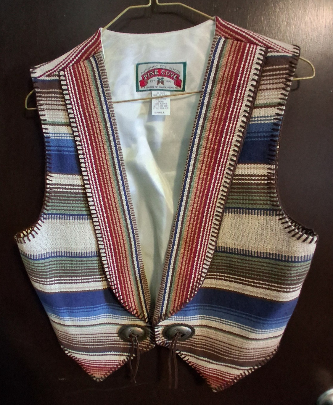Vintage Pine Cove Women’s Western Vest ~ Size Small ~ Made in U.S.A.