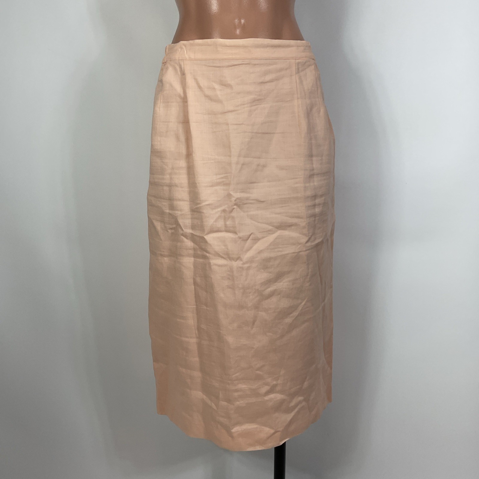 Vintage 80s DAVINCi Pink Suit Puffy Sleeve Suit Jacket Skirt 16X Beaded Linen