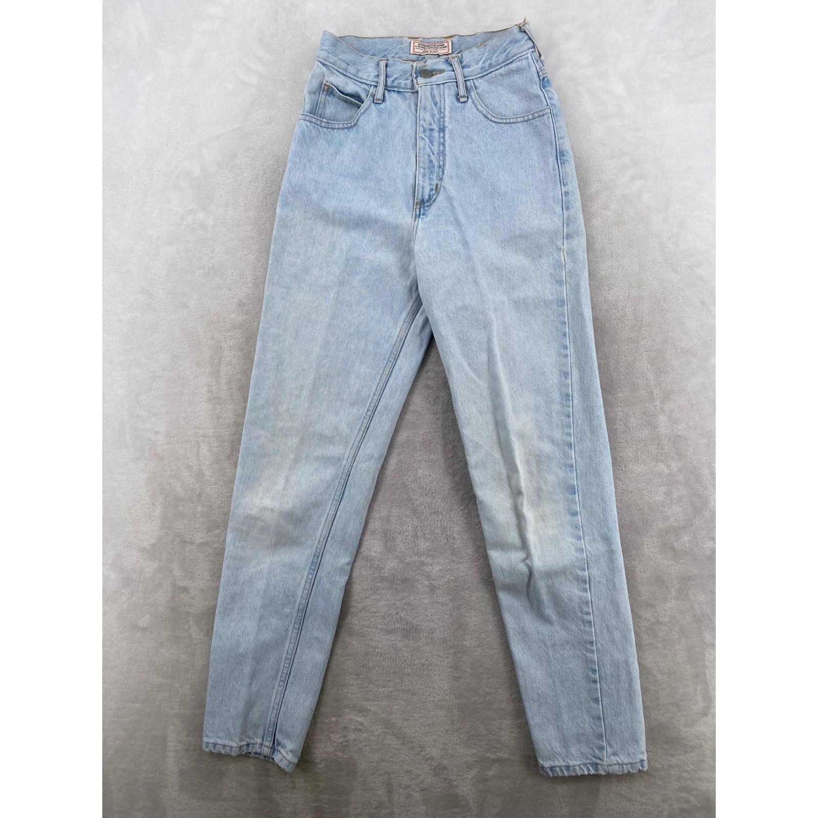 Guess Vintage 1050 Jeans Womens 28 Light Blue High Waist Tapered Made in USA 90s