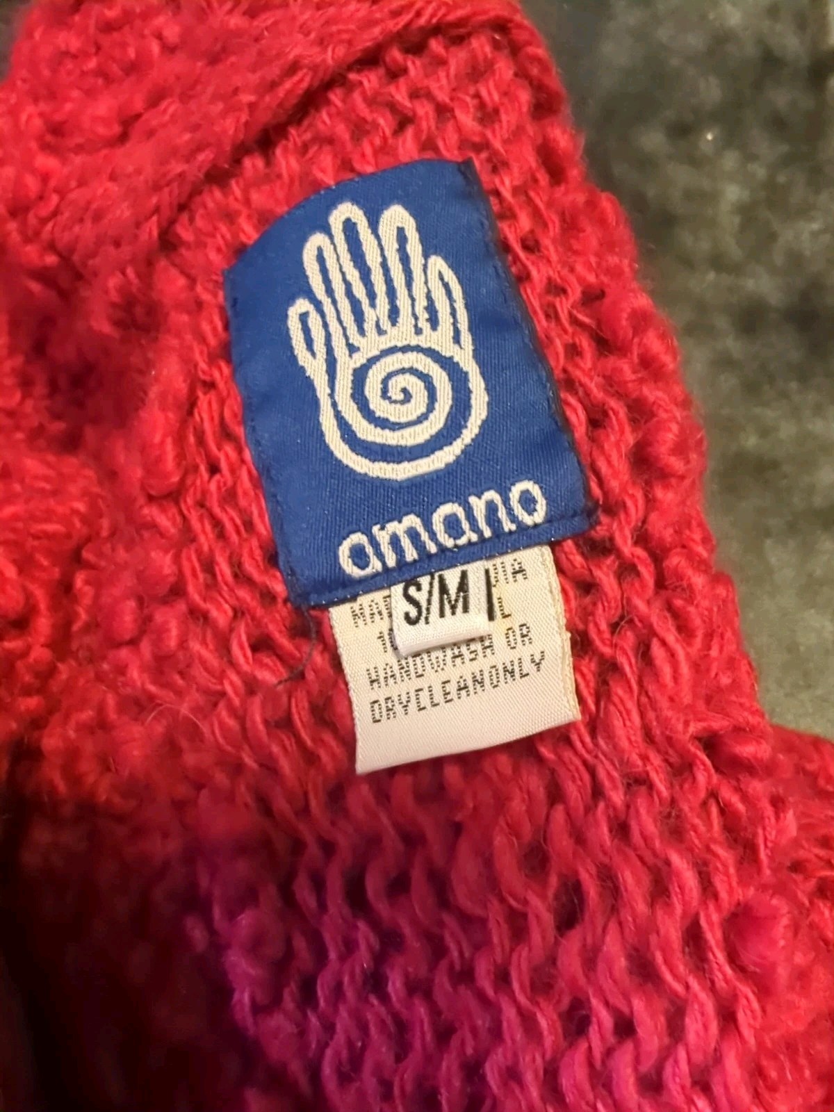 Vintage Pink Amano Sweater Chunky Knit 100% Wool Bell Sleeves Fun Shape Size S/M