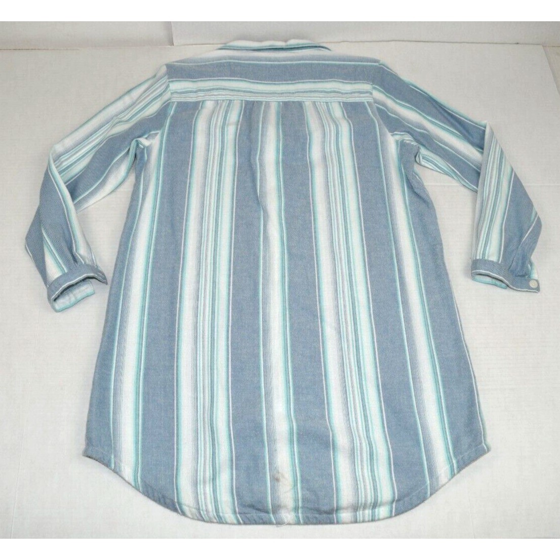 Vintage Sleep Sense Nightgown Size S/M 90s Blue Soft Portuguese Flannel Pockets