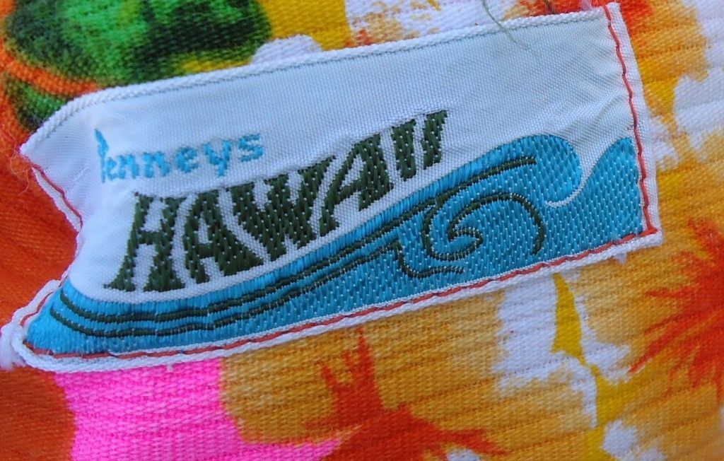 LN VTG 60s Orange Pink Yellow Floral Hawaiian Cotton Dress Penneys Beach Dress