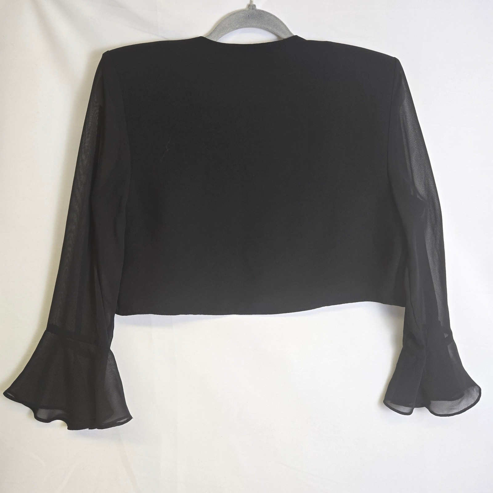 SL Fashions Evening Dress & Bolero Jacket Black Sequin Embellished 2 VTG READ