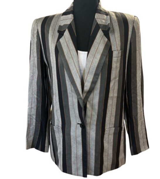 VINTAGE! 1980S STIRLING COOPER STRIPED BLAZER! EXCELLENT CONDITION! *RARE*