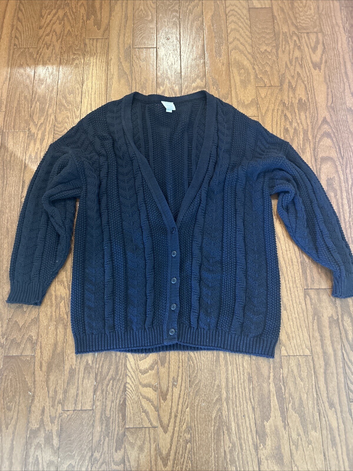 Vtg Sweater Womens 80’s Across America Knit Maven Cardigan X-Large NavyUSA