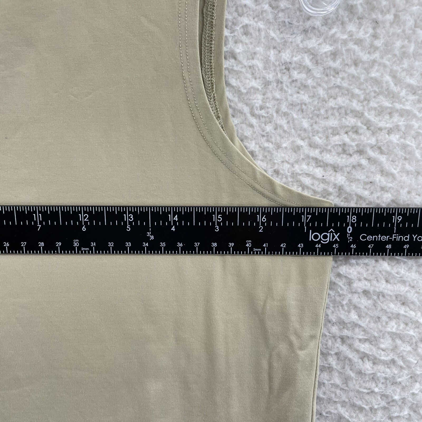 Y2K Vintage Sleevless Top M L Nude Tan Beige Slinky Stretch Basic Minimalist