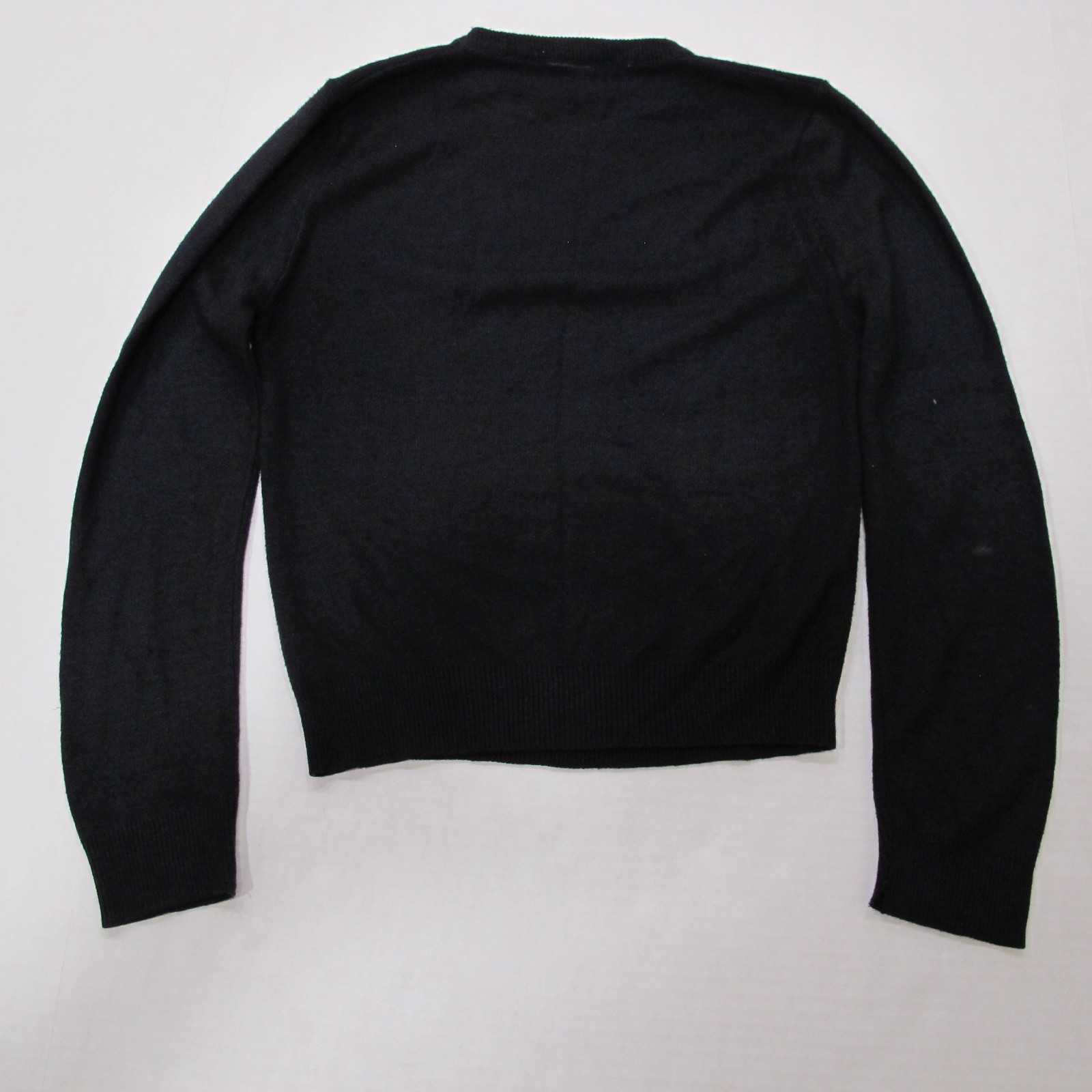 Vintage Featherknits Sweater Womens Small Black Mod 60s Acrylic Minimalist Basic