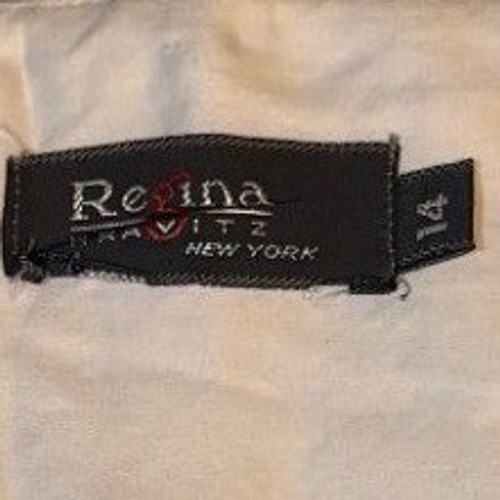 Regina Kravitz Strapless Button Front Midi Dress Pockets White Size 14 Vintage