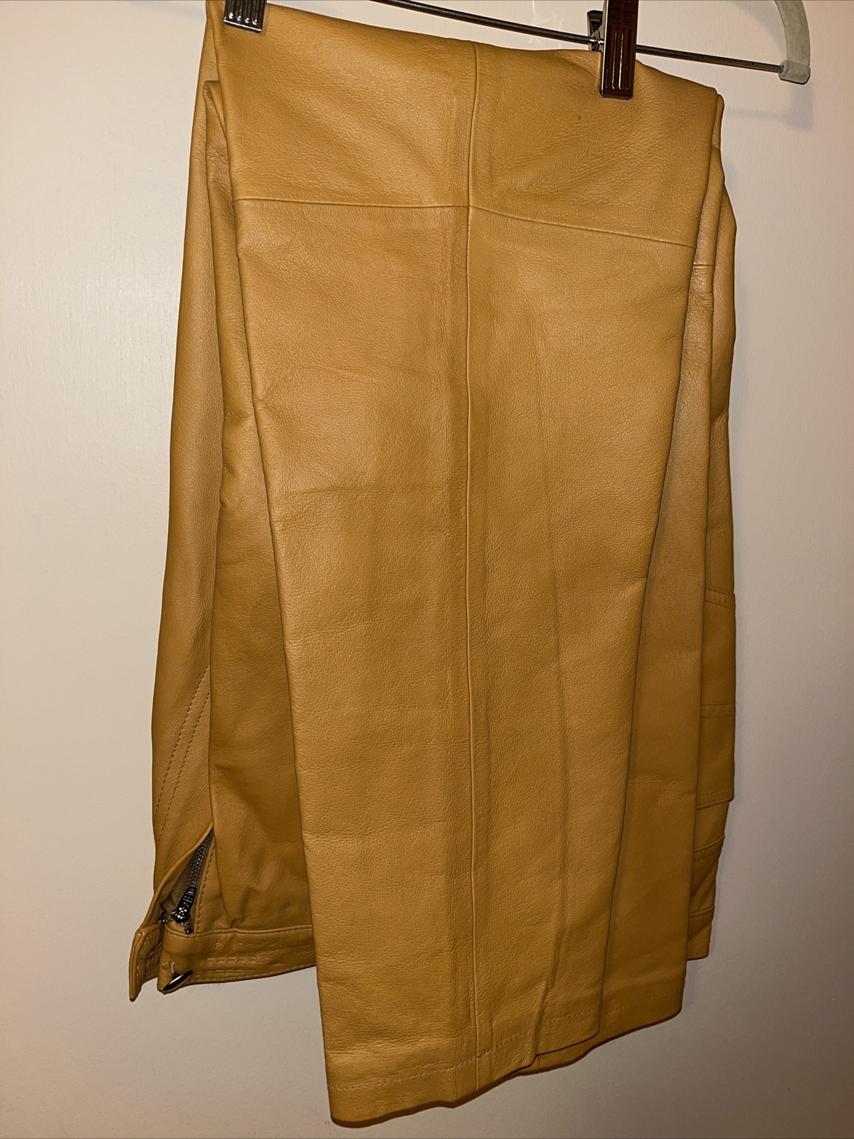 Styleworks Leather Pant/Jacket Suit Women’s Size 8 Tan Brown 80s/90s