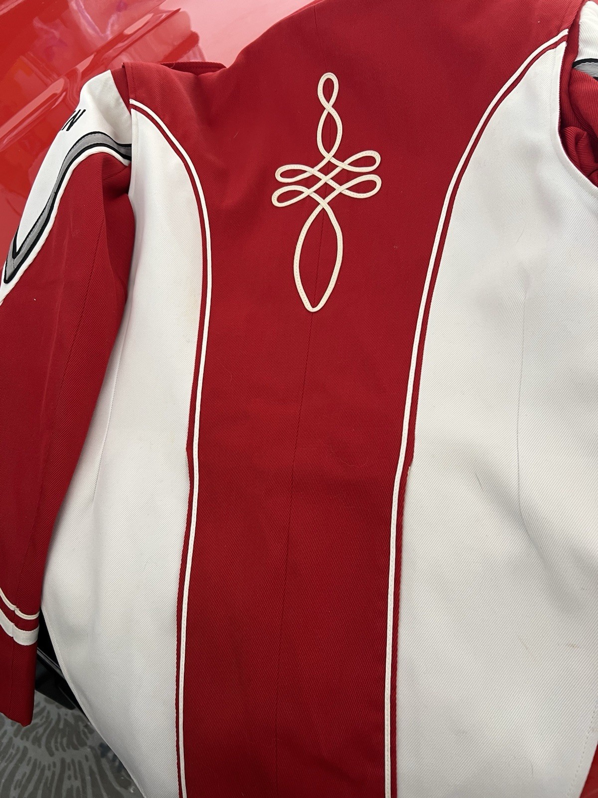 Vintage Stanbury Wool Red And White Military Style Marching Band Jacket 38