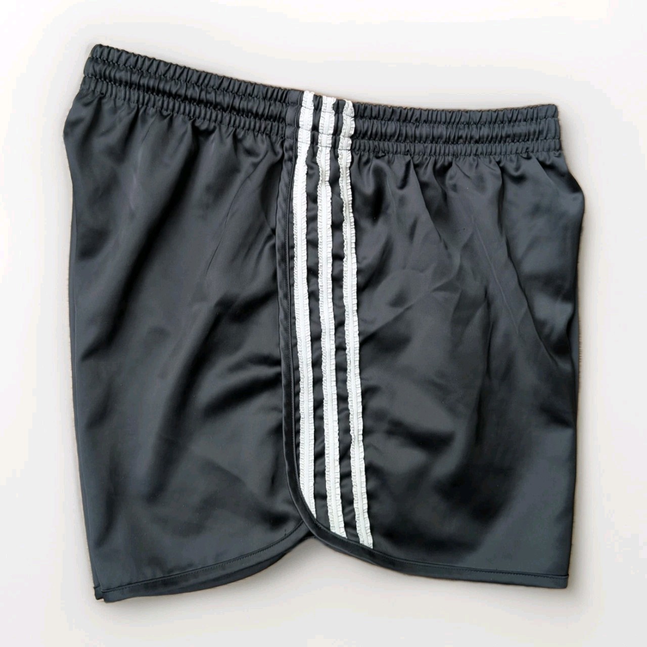 Adidas Sprinter Satin Shorts Running Womens Gym Running 34 Retro Black