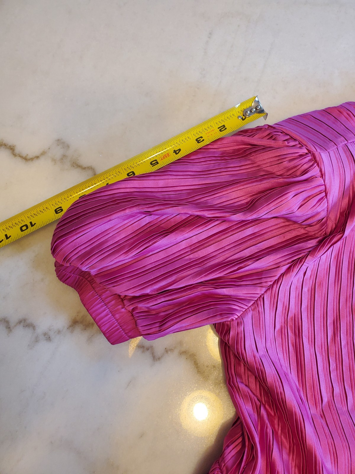 JJ’s Fairyland Rose Pink Pleated Blouse Shirt Ruffled Large V neck Women’s B2