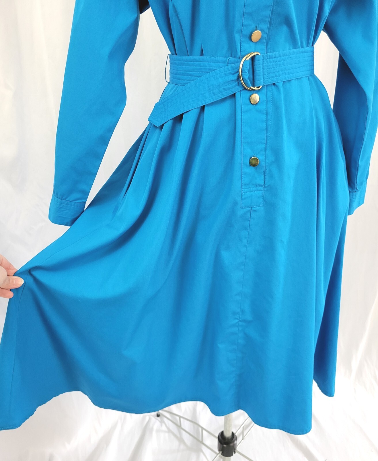 Vintage Darian Bright Blue Shirt Dress w Matching Belt Size 10