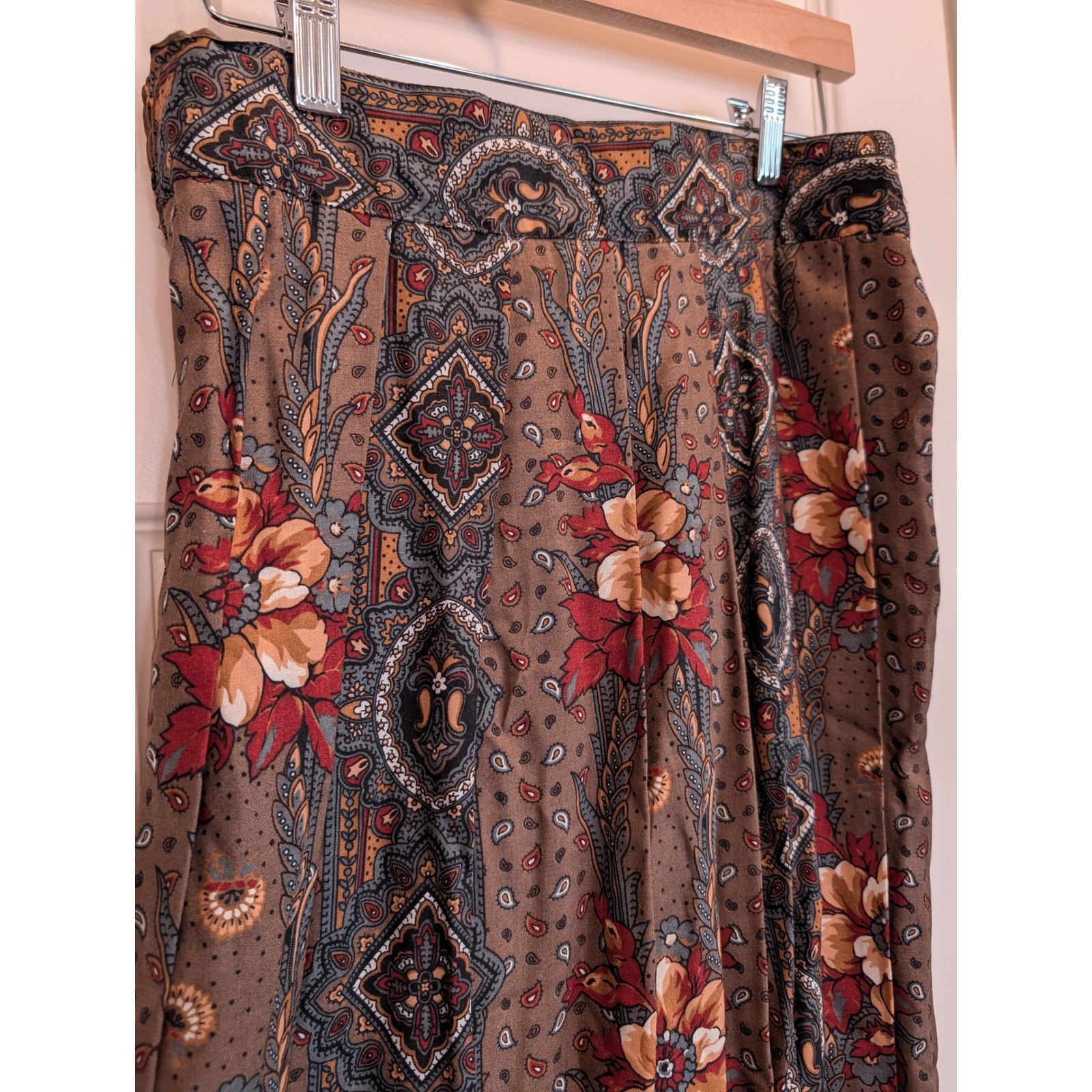 Vintage ILGWU Union Made Floral Paisley Skirt