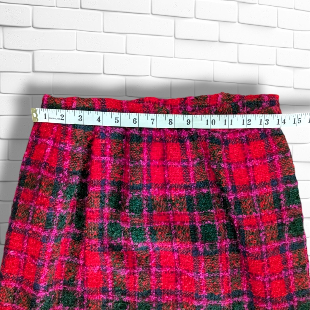 Vintage Ellen Brooke Sportswear Couture Inc 3 Piece Plaid Skirt Suit Boucle Wool