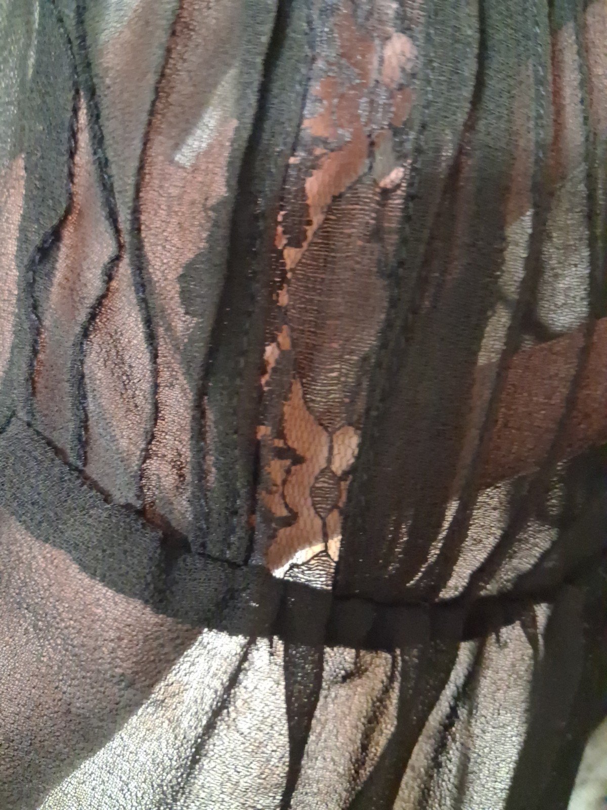 1990’s Vintage Whimsygoth sheer open back blouse with back ties. Size Large.