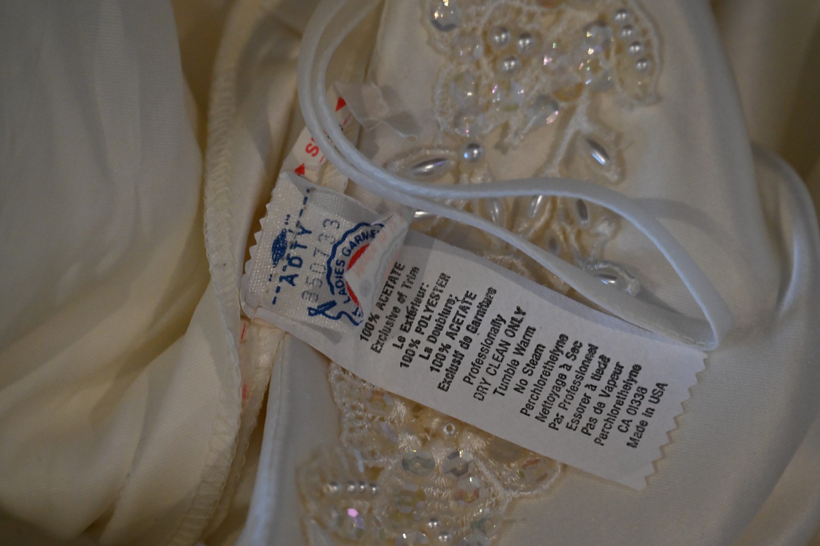 Vintage 80’s Piccione Wedding Dress Puff Sleeves Princess Gown XS Ivory