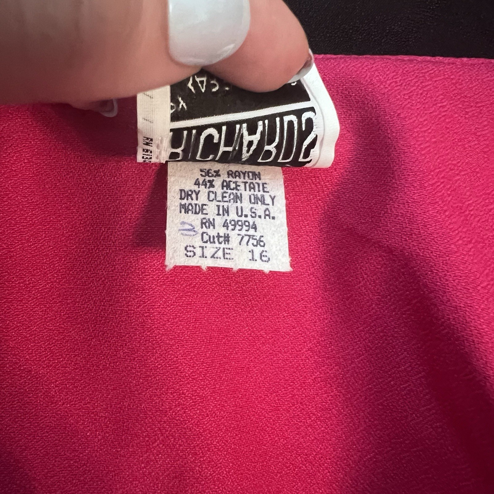 Vintage Hot Pink Black Lapel Blazer R&M Richards Bold 80s 90s Power Jacket Sz 16