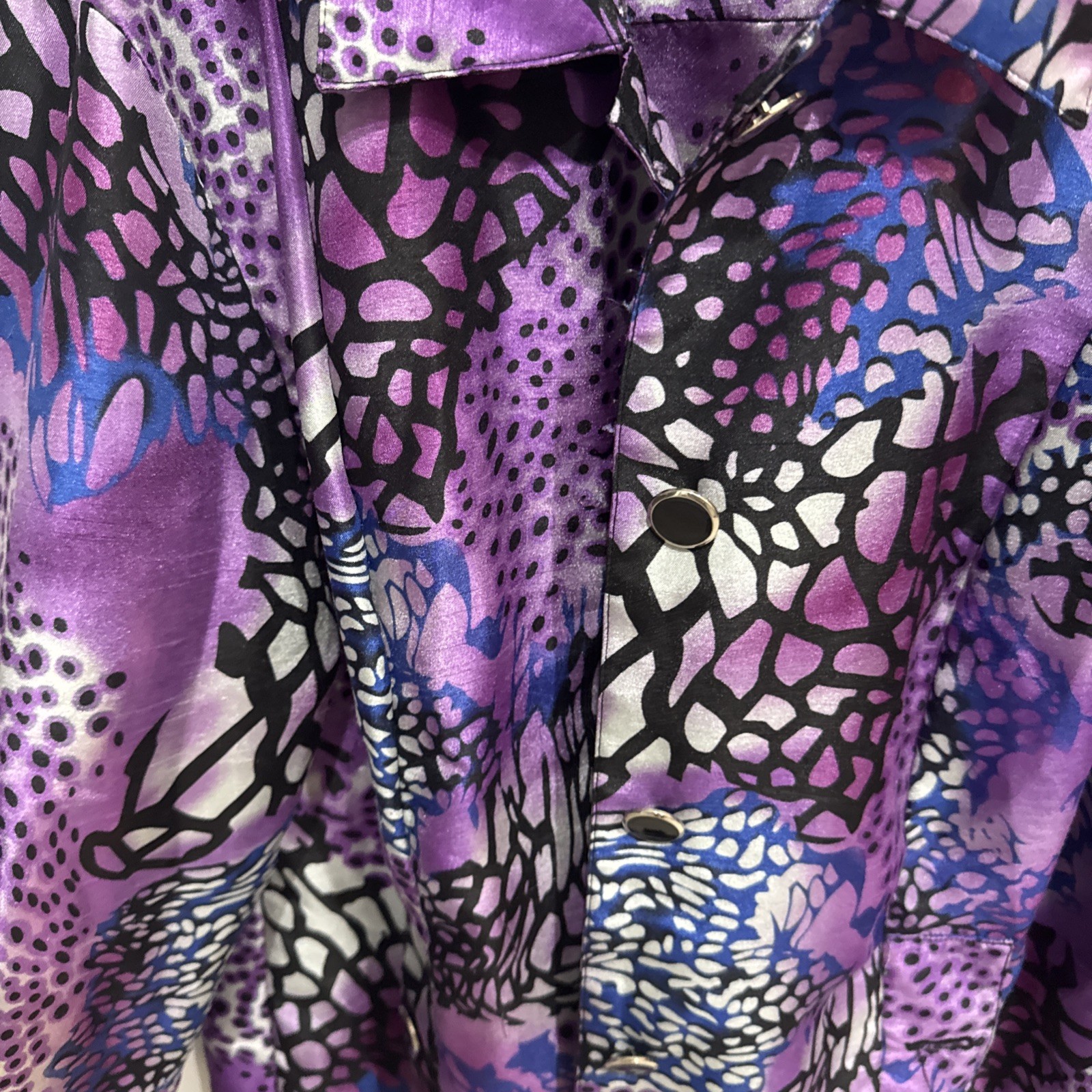 Vintage 1980’s N Touch Jacket Size 18 Multicolor Long Sleeve Missing 1 Button Pk