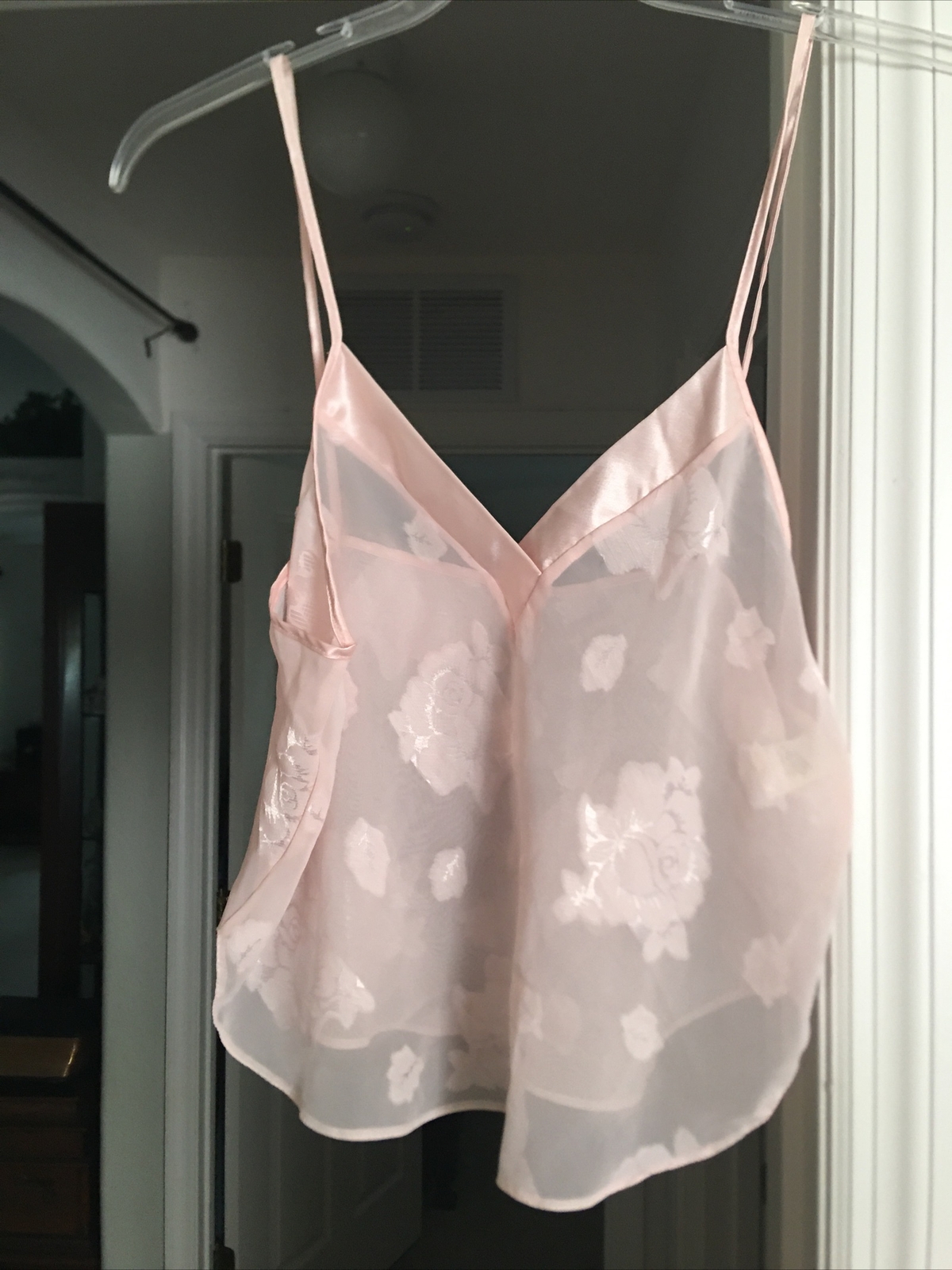 Vintage Lucie Ann 11 Cropped Camisole Pink Chiffon Polyester Satin Size 38