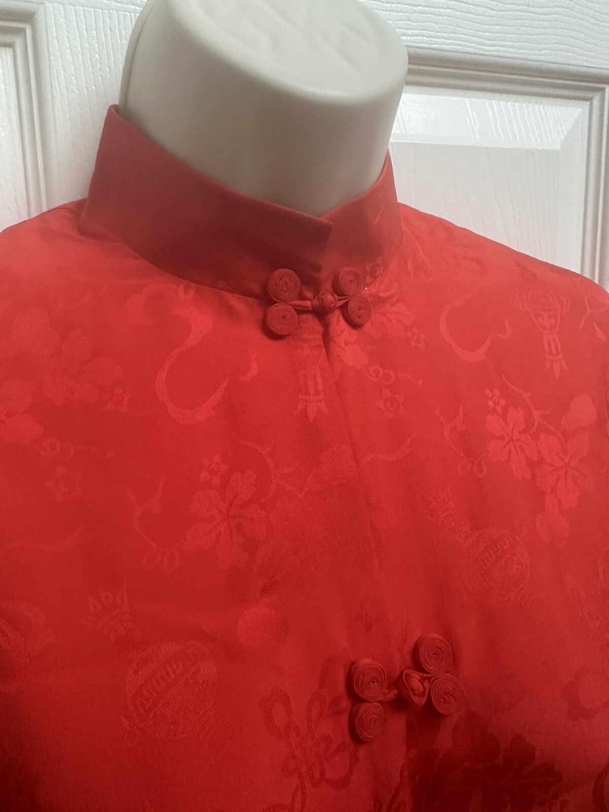 Vintage SZ 12 Dynasty Hong Kong BCC Silk 2 Pc Jacquard Floral Hostess Pant Set