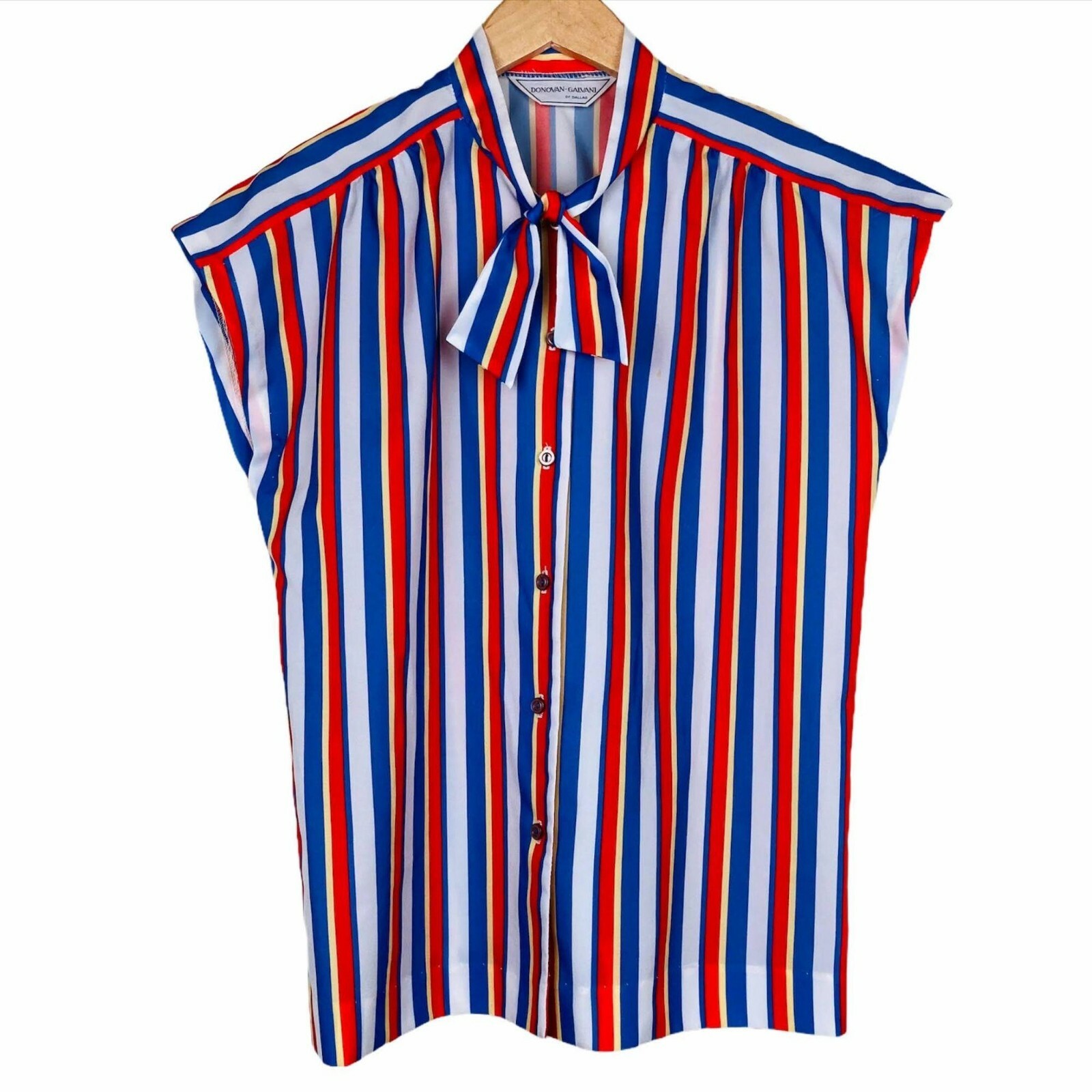 Vintage 80s Top Womens Medium by Donovan-Galvani of Dallas Blouse Colorful