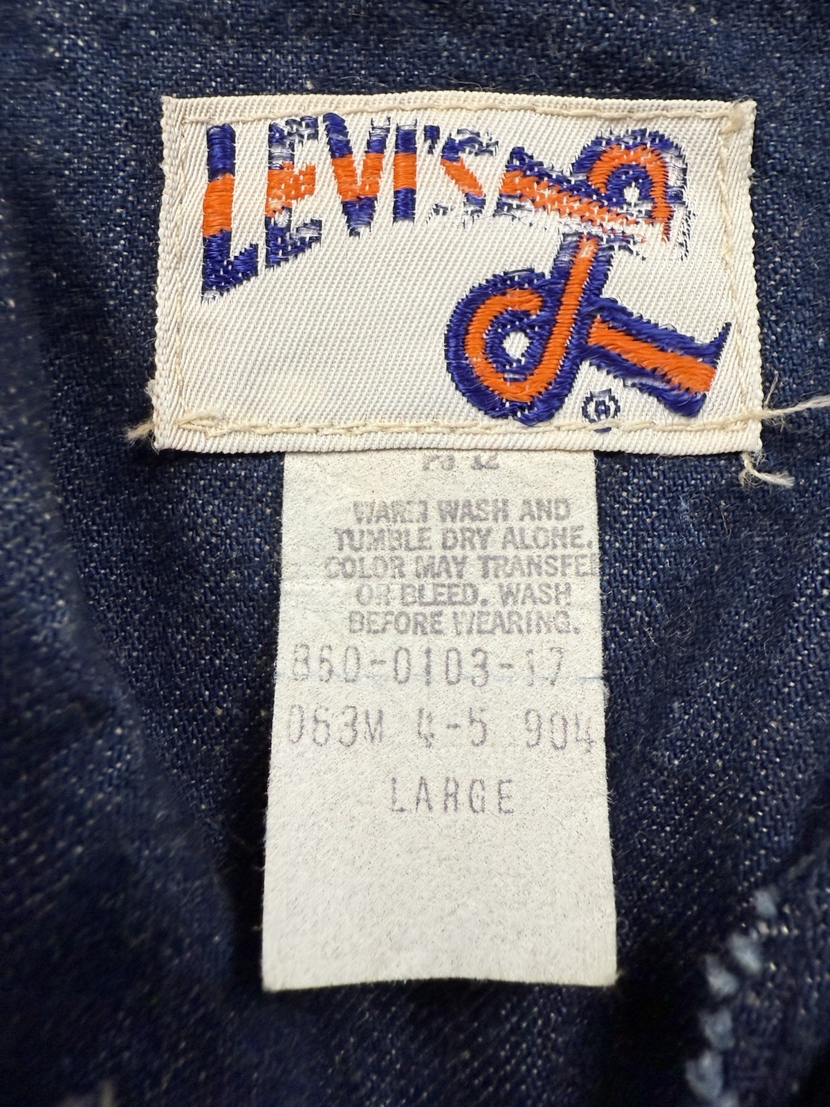 70s VINTAGE Levi’s Big E Orange Tab Denim Poncho Size Large Women’s HIPPIE RARE