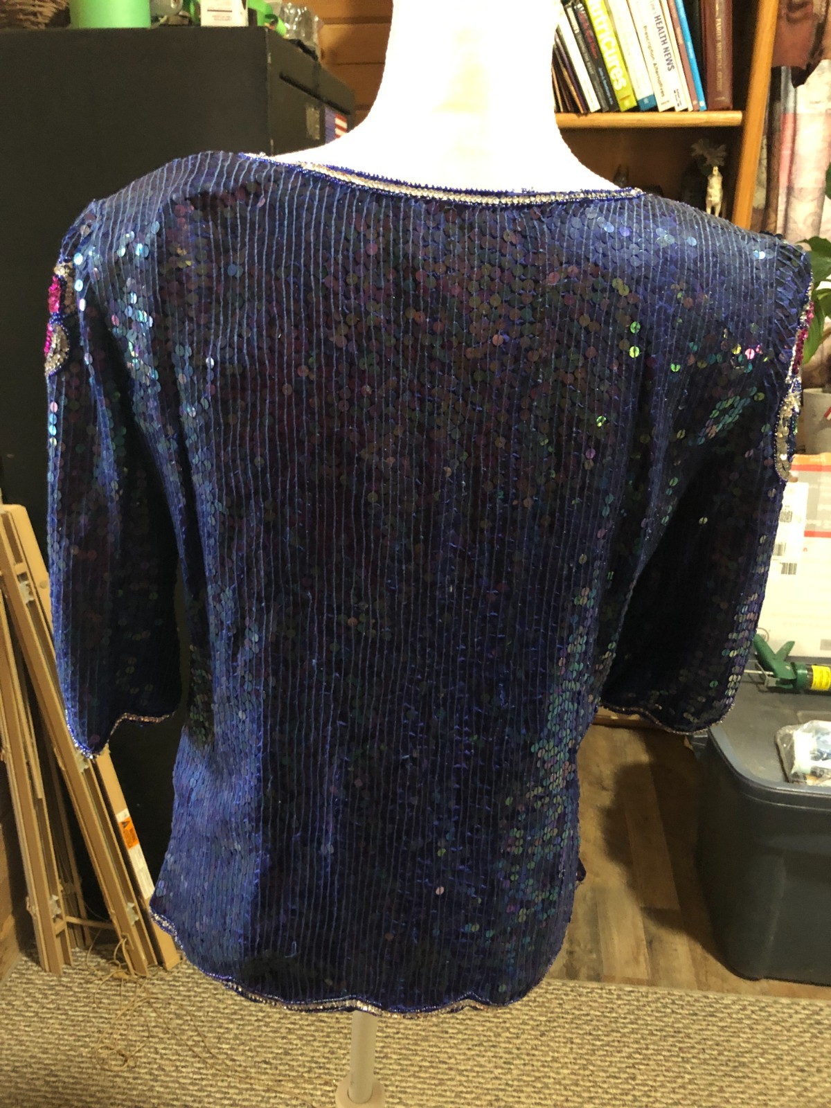 Elegagance brand by Anujan sequin beaded Dressy Evening Top sz S