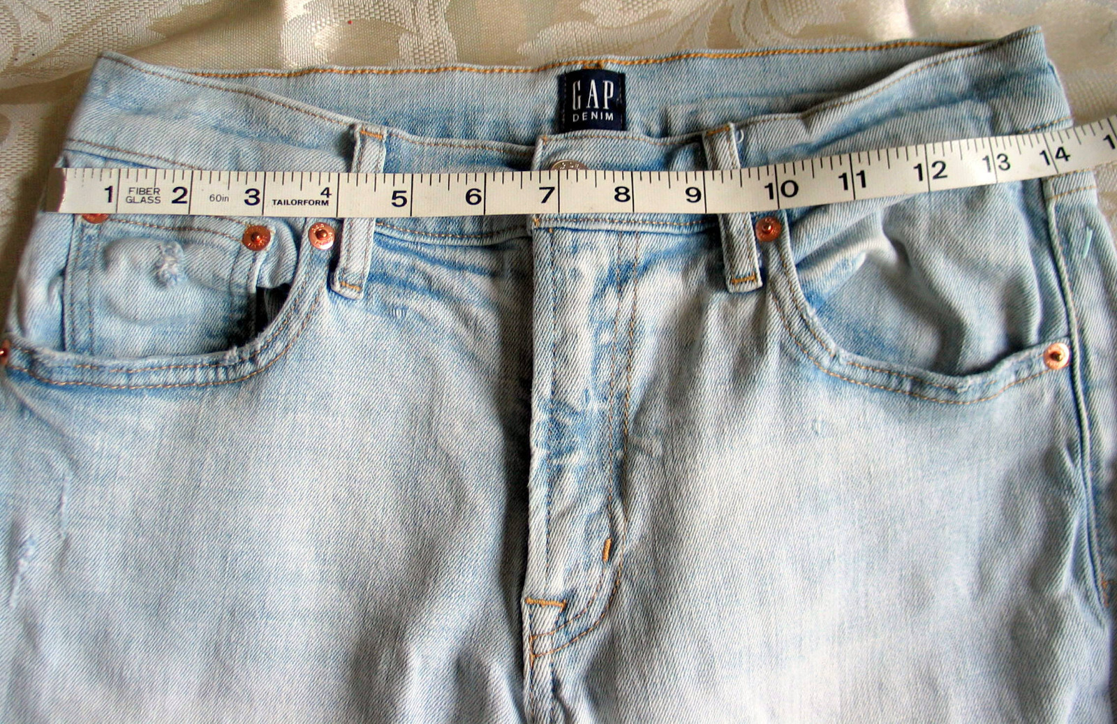 Embellished matching VTG denim Gap skirt and jeans + Union Bay vest set, sz S/M