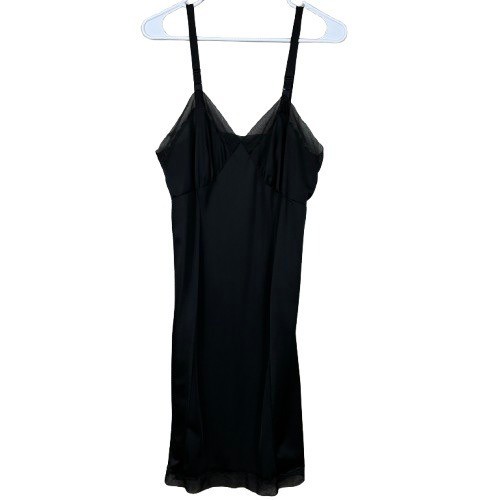Vtg 60s Penneys Gaymode Black Babydoll Slip Dress 36 Whimsigoth Dark Coquette