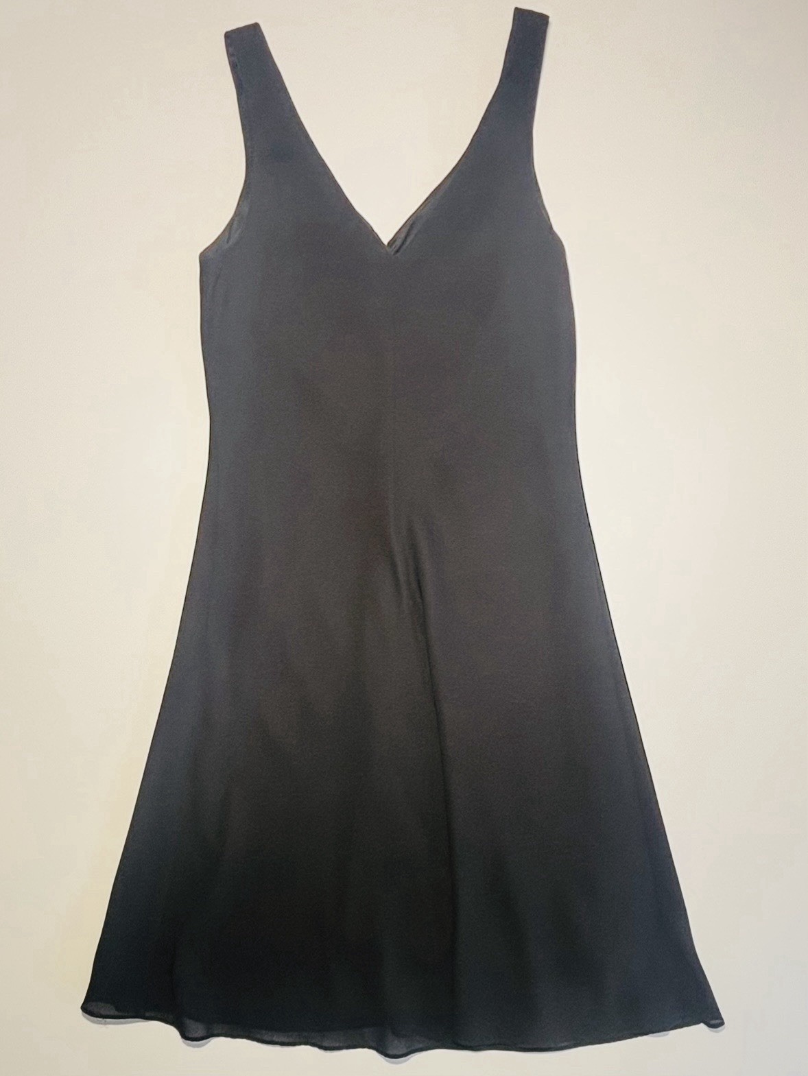 Vintage 90’s Niki Livas Black Double Georgette V-Neck Cocktail Dress Size 12