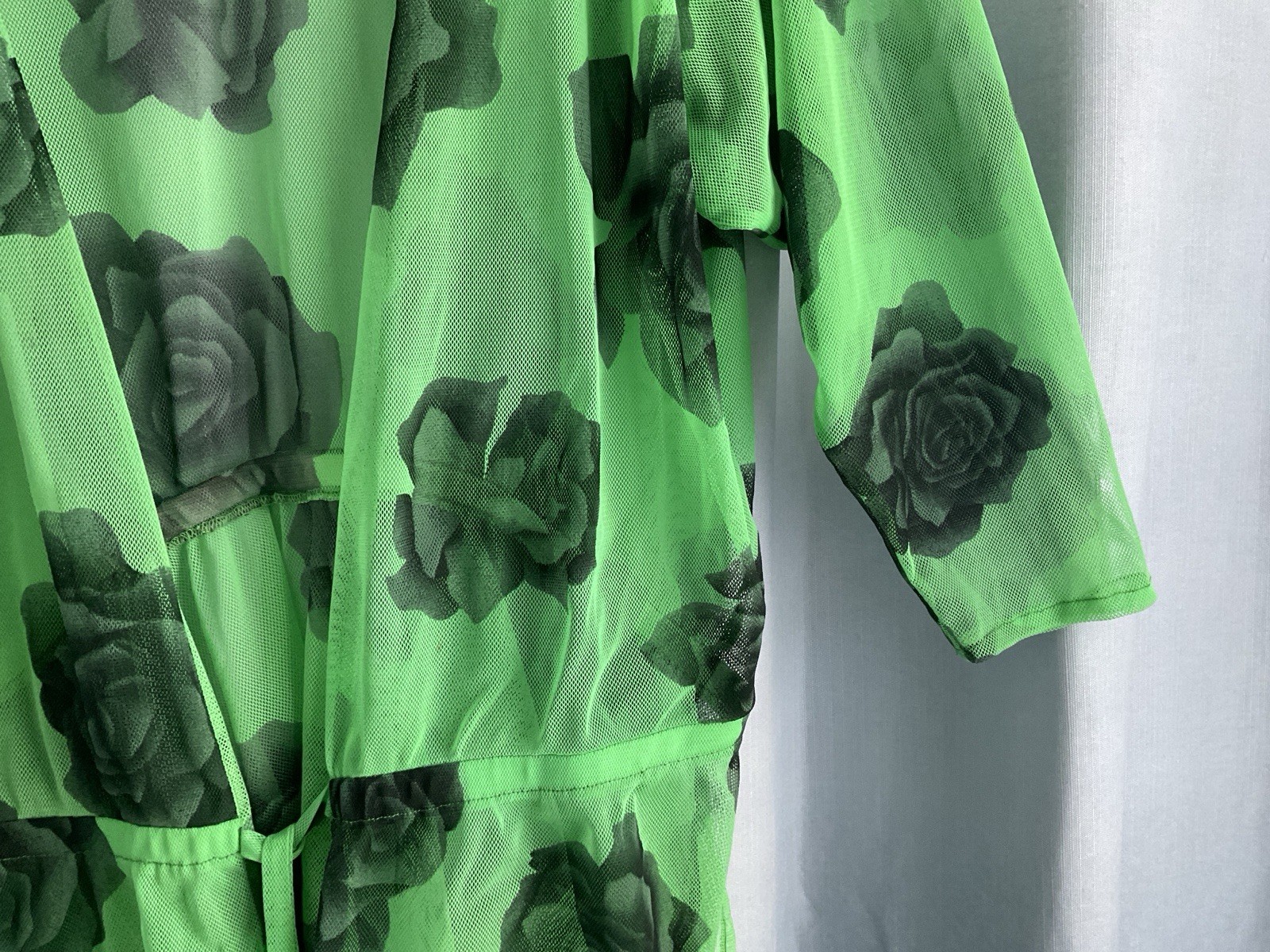GOTTEX Vintage 80s Swim Coverup/ Kimono Floral Print Mesh Size M RARE!