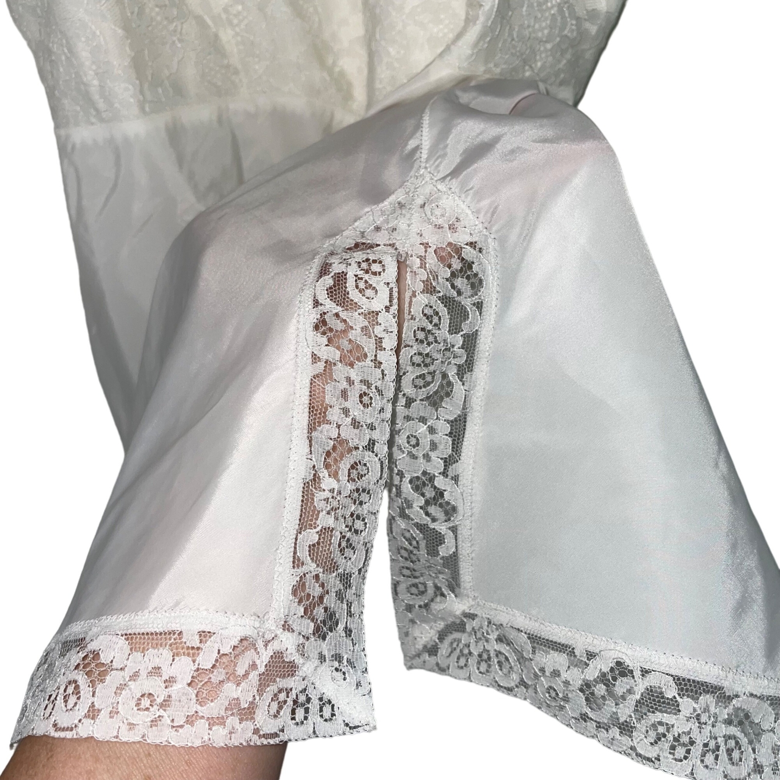 Barbizon Slip Womens Vintage Size Medium White Lace Bodice Zipper Saucy Tafredda