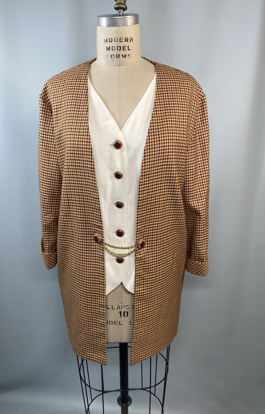 80s 90s Women’s Vintage Jacket Vest SIZE XL EXTRA LARGE 16 DRESS SAVVY brown