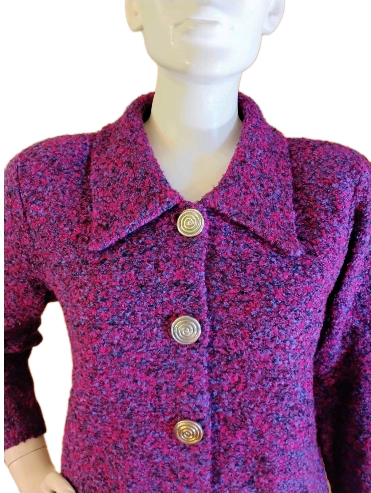 VTG 70’s „Laura by Alyzia” Purple & Pink Tweed Boucle Knit Shirt & Jacket
