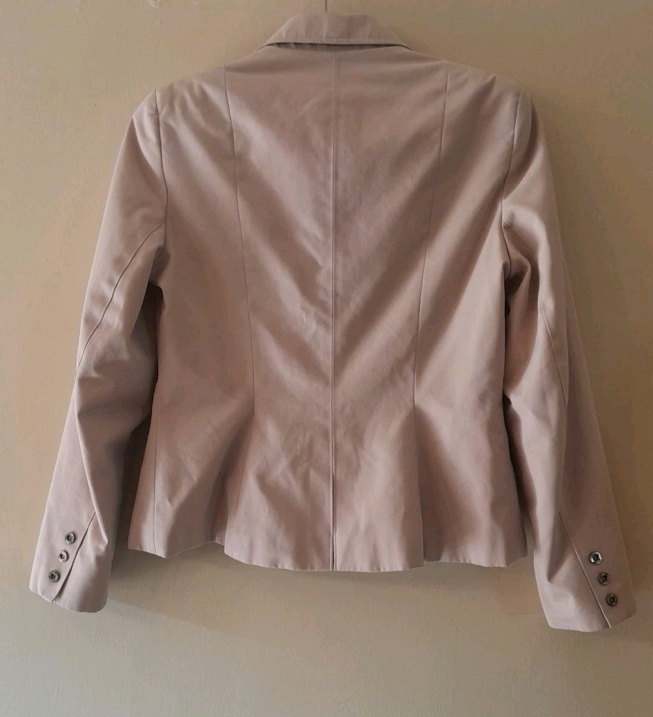 Vintage Etienne Aigner Tan Short Blazer Jacket Women Size 8 Lined Academia READ