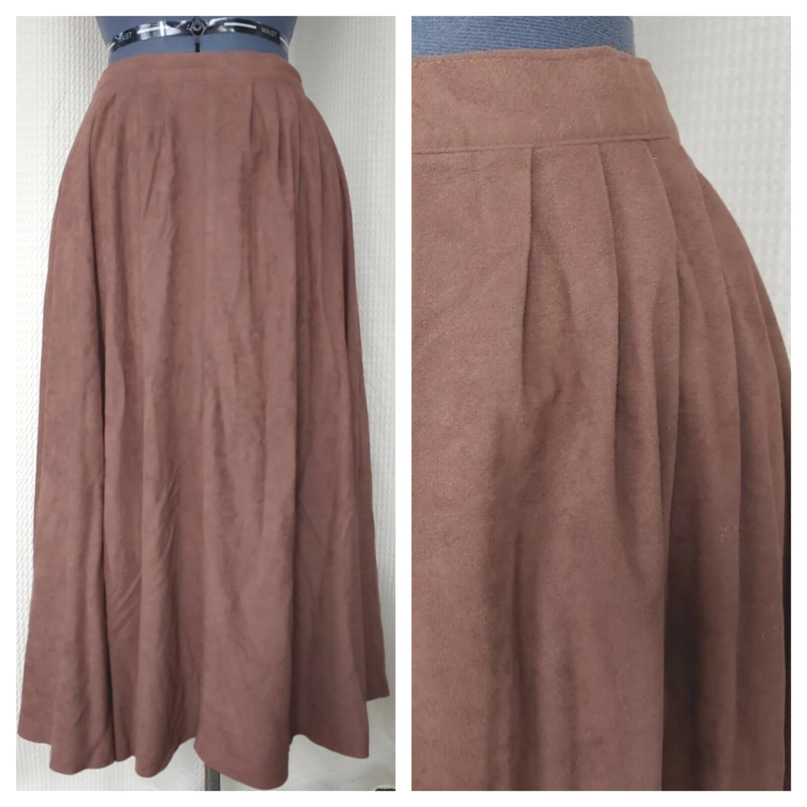 Vintage Pants Plus Brown Suede-like Skirt Size 11/12