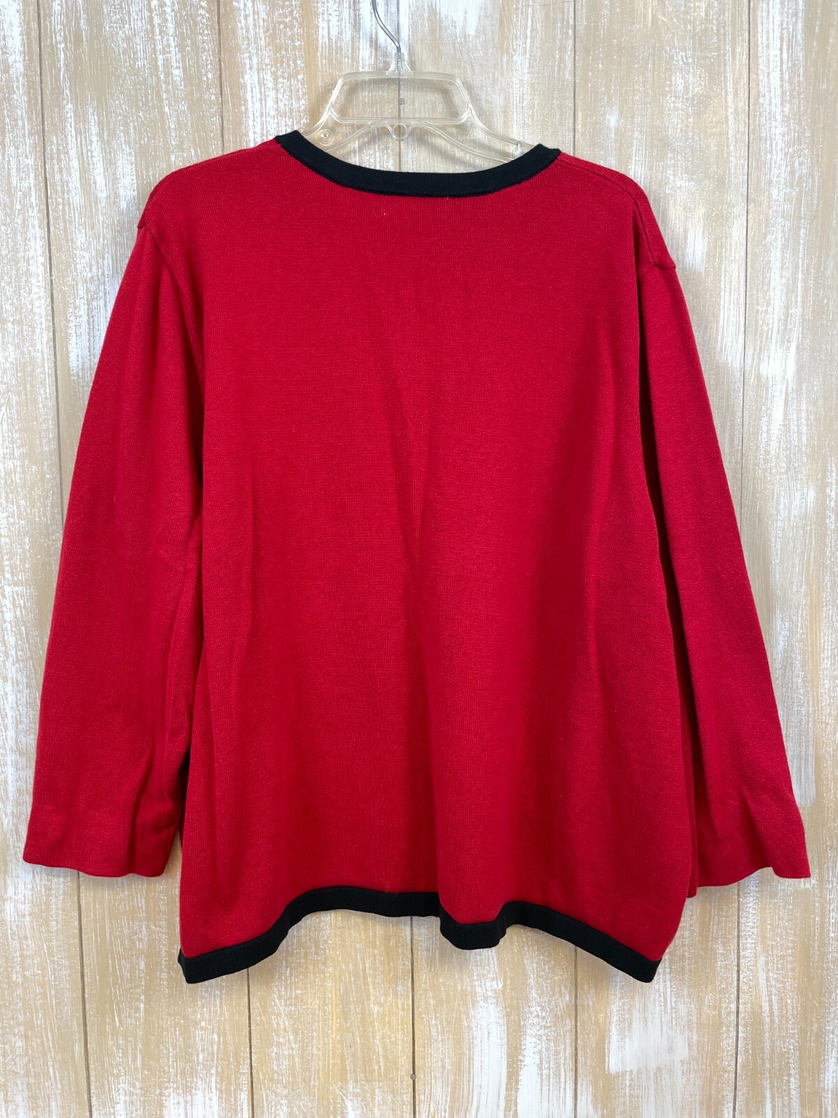 SERENGETI VINTAGE Floral Embroidered Beaded Red Cardigan Sweater 2XL See Pics