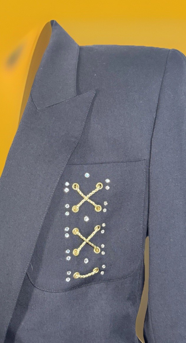 Vintage Criscione New York | Black Power Blazer| Gold Accents | Old Money | 1980