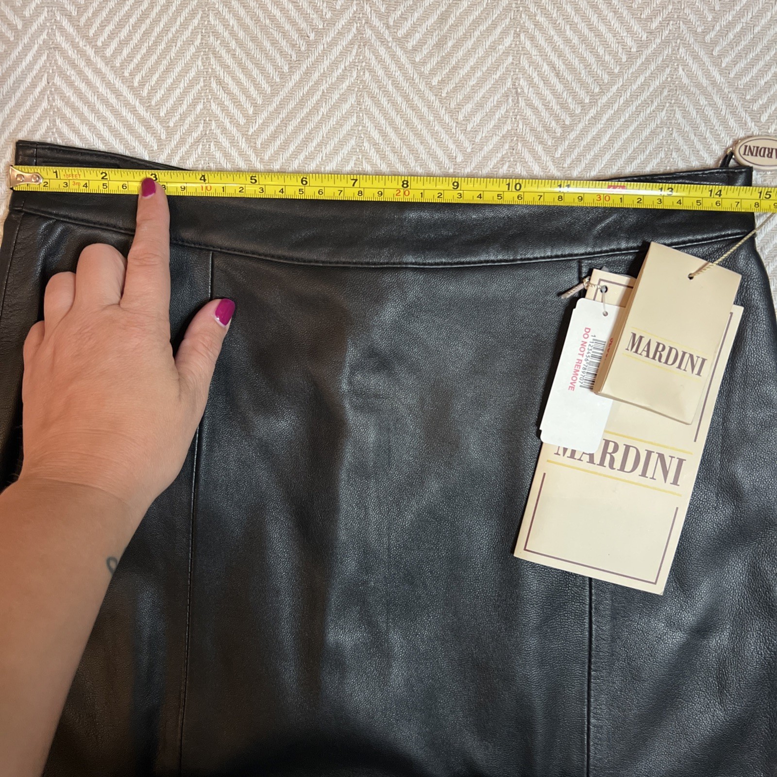 MARDINI Black REAL Leather Lined Pencil Skirt NWT Pinup Retro Goth Vintage