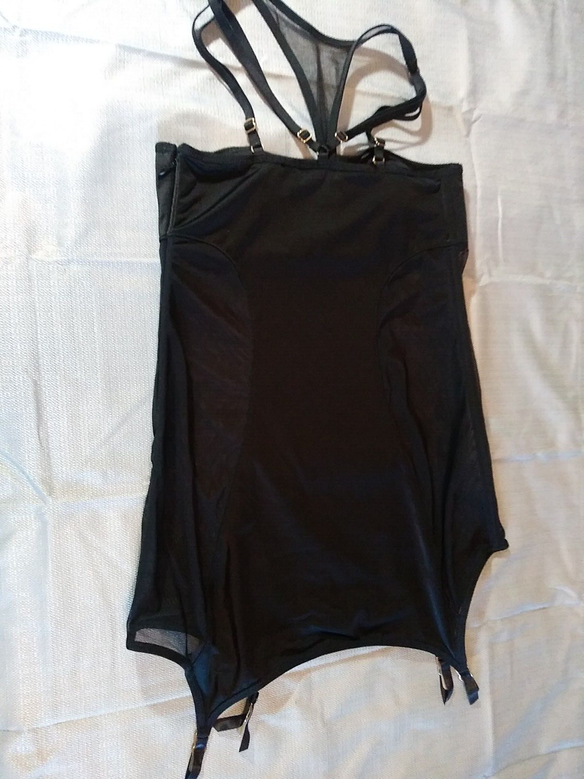 Victorias Secret Body Suit 34B Black Zip Up Side Lingerie Vintage