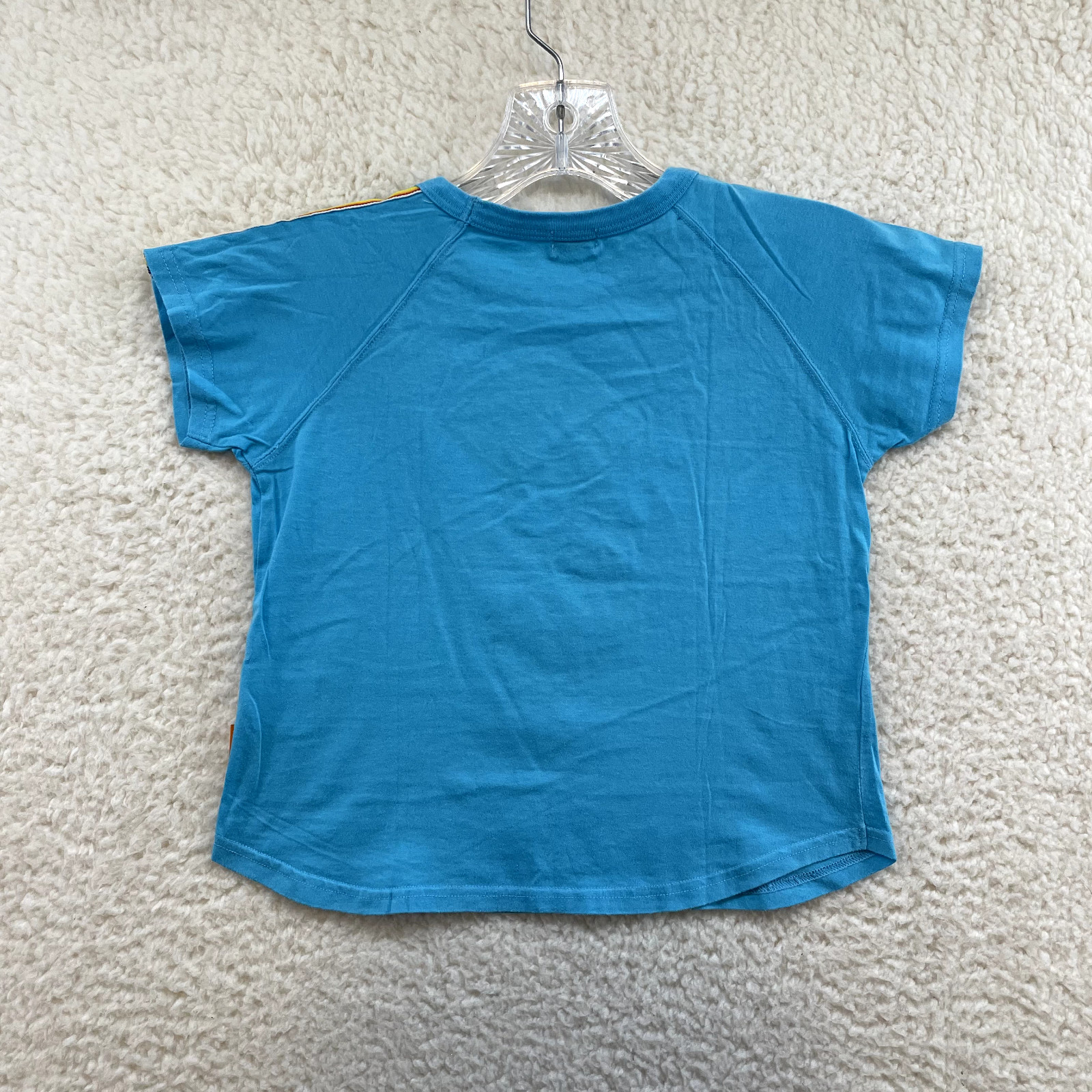 Y2K Vintage Japanese Baby Tee Crop Top XXS XS Blue Graphic Kidcore Kawaii Fruits