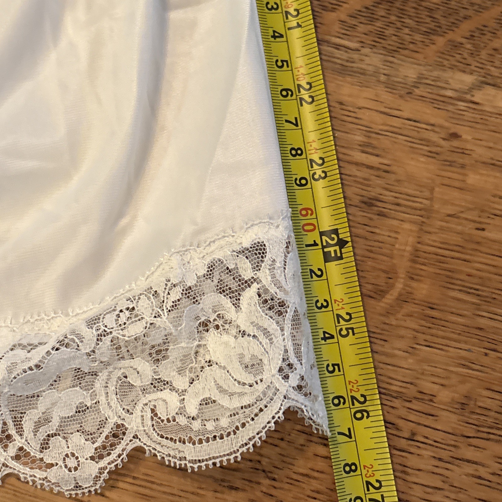VTG Sexy Sears Underwire Short Slip Dress Adjustable Straps Lace Trim Sz 36D