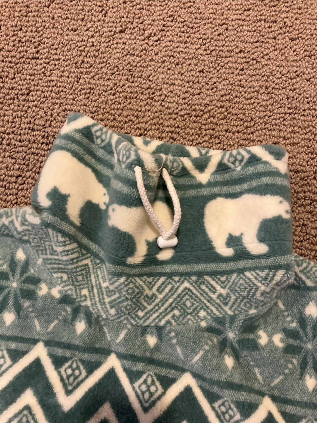 Ski Fleece Nordic Polar Bear Pullover Sweater Size Large Vintage 80’s Sunbuster